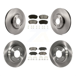 Front Rear Disc Brake Rotors And Semi-Metallic Pads Kit For Kia Soul EV K8S-103548