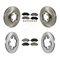 Front Rear Disc Brake Rotors And Semi-Metallic Pads Kit For 2015-2019 Ford Transit-350 HD With 6 Lug Wheels K8S-103554