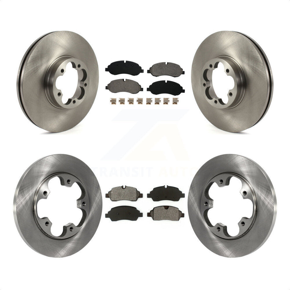 Front Rear Disc Brake Rotors And Semi-Metallic Pads Kit For 2016 Ford Transit-350 HD With 5 Lug Wheels K8S-103555 by Transit Auto