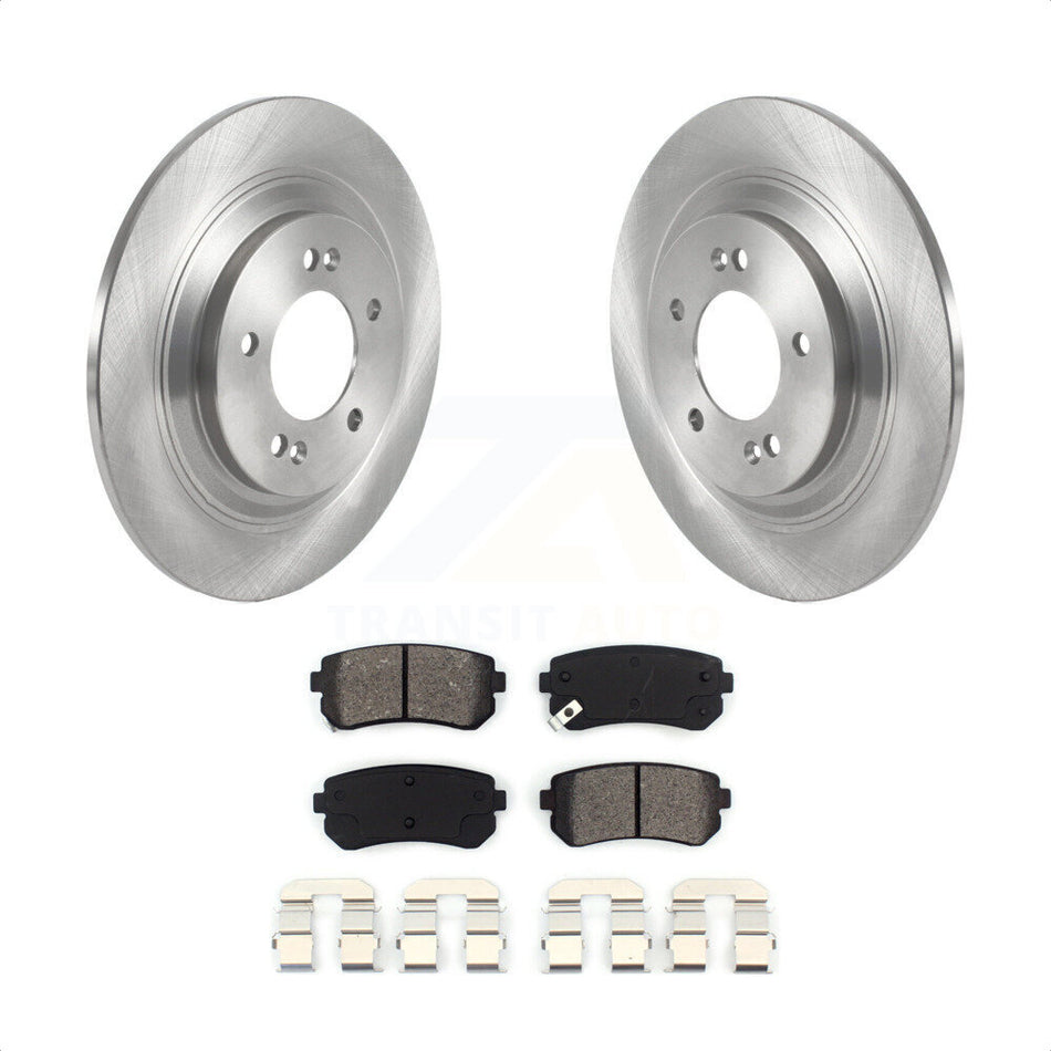 Rear Disc Brake Rotors And Semi-Metallic Pads Kit For 2017 Kia Cadenza Limited Technology With Manual Parking K8S-103570 by Transit Auto