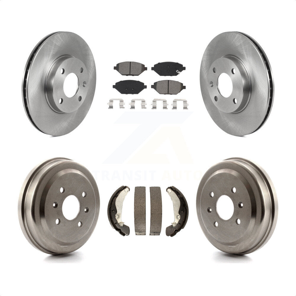 Front Rear Disc Brake Rotors Semi-Metallic Pads And Drum Kit For 2016-2021 Chevrolet Spark K8S-103587 by Transit Auto