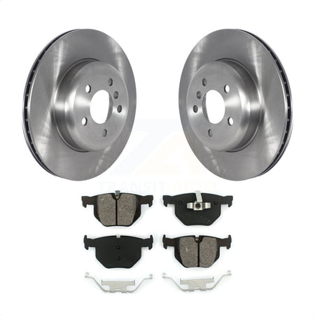 Rear Disc Brake Rotors And Semi-Metallic Pads Kit For 2013 BMW 335i Convertible Coupe With Blue Painted Calipers K8S-103607 by Transit Auto