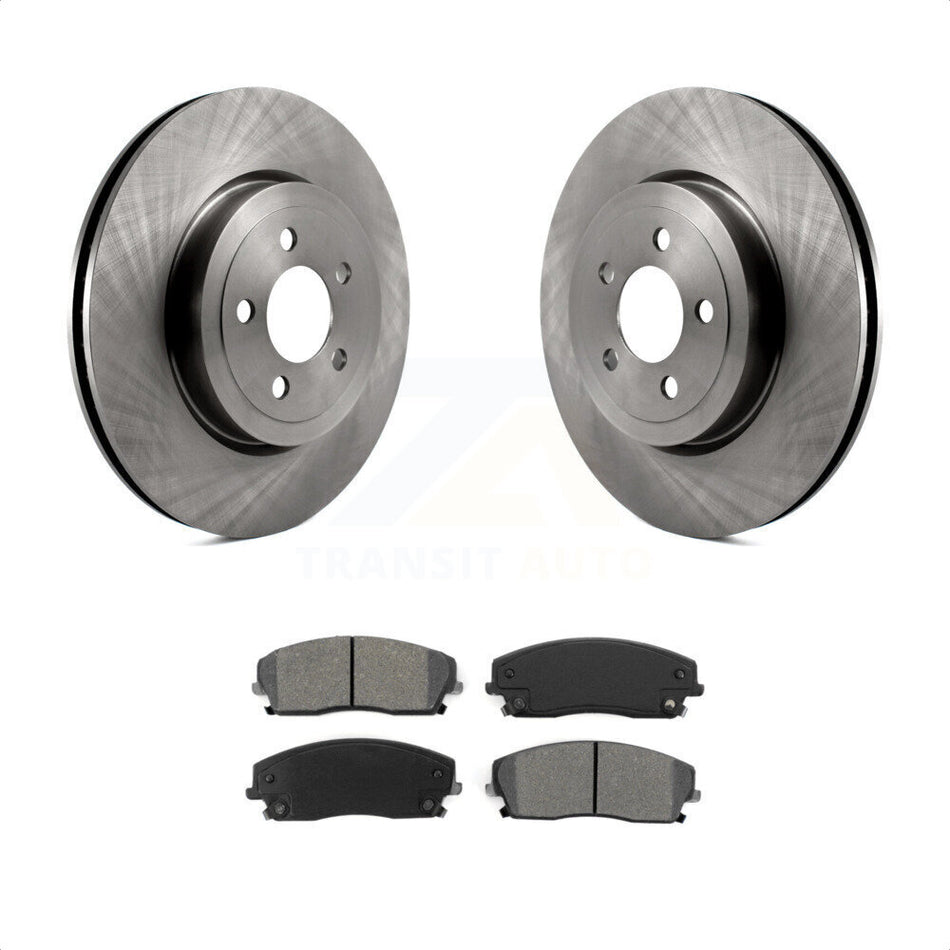 Front Disc Brake Rotors And Semi-Metallic Pads Kit For 2015-2018 Dodge Charger RWD with 3.6L With 345mm Diameter Rotor K8S-103631 by Transit Auto