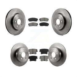 Front Rear Disc Brake Rotors And Semi-Metallic Pads Kit For 2015-2018 Dodge Charger RWD with 3.6L With 345mm Diameter Rotor K8S-103632