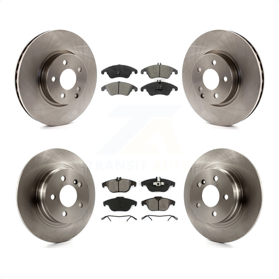 Front Rear Disc Brake Rotors And Semi-Metallic Pads Kit For 2011-2012 Mercedes-Benz C300 With 322mm Diameter Rotor K8S-103633 by Transit Auto