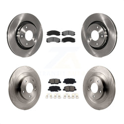 Front Rear Disc Brake Rotors And Semi-Metallic Pads Kit For 2018-2020 Mitsubishi Outlander PHEV With Manual Parking K8S-103654