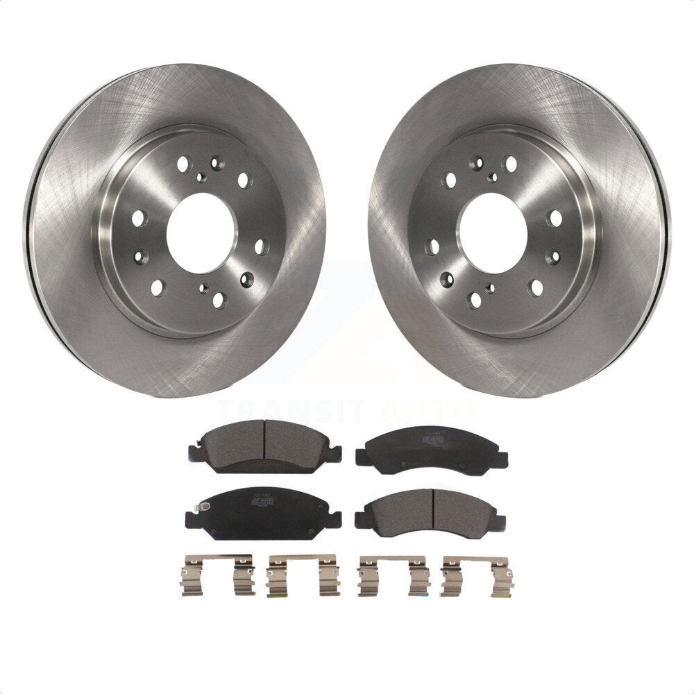 Front Disc Brake Rotors And Ceramic Pads Kit For Chevrolet Silverado 1500 GMC Sierra Tahoe Cadillac Yukon Suburban Escalade XL Classic XTS Avalanche ESV Express LD EXT Savana K8T-100047 by Transit Auto