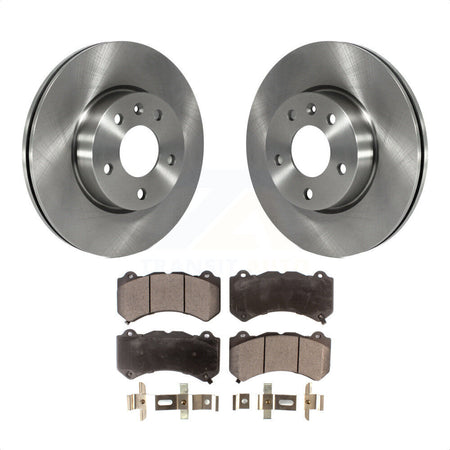 Front Disc Brake Rotors And Ceramic Pads Kit For 2017 Cadillac ATS V With 300mm Diameter Rotor K8T-100090 by Transit Auto