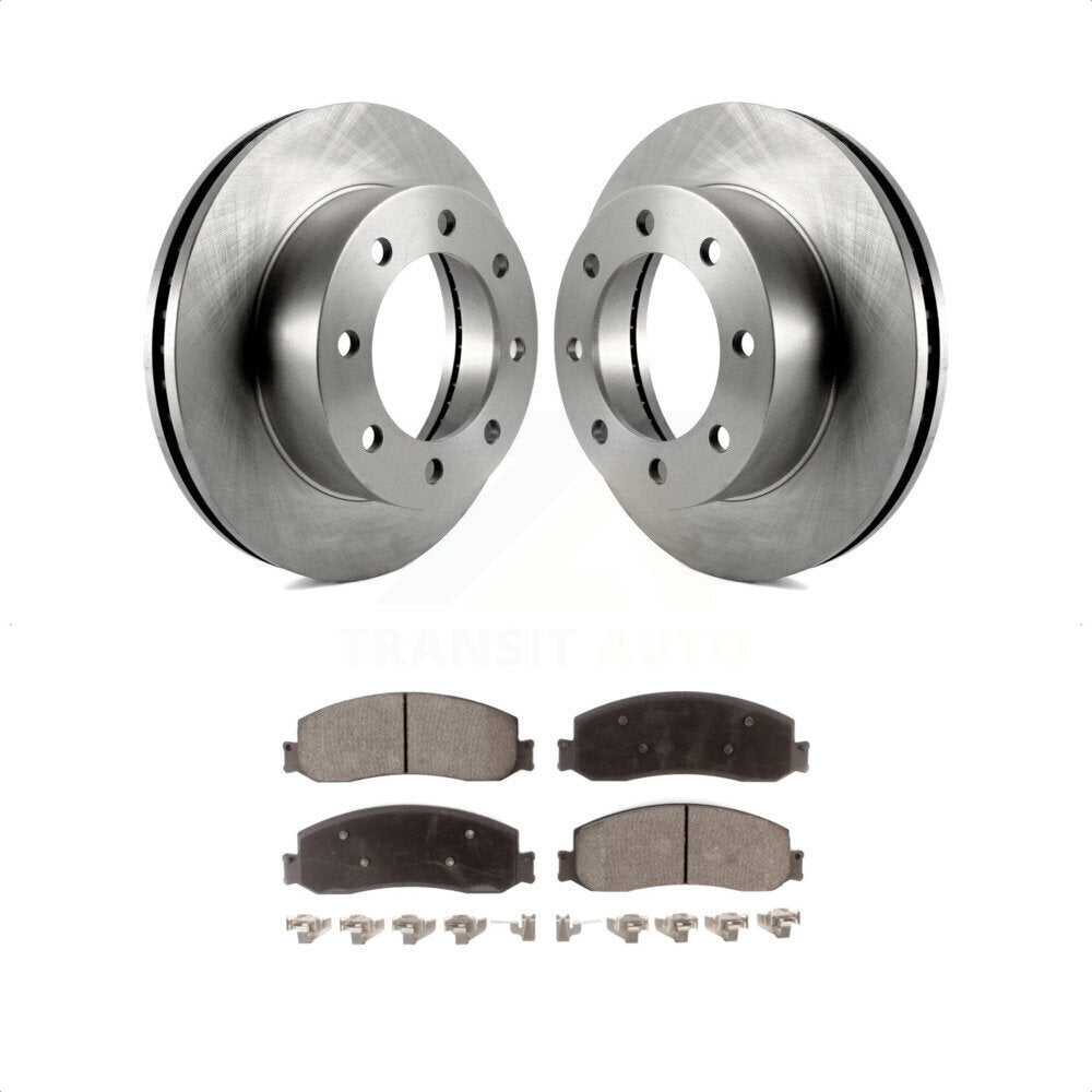 Front Disc Brake Rotors And Ceramic Pads Kit For Ford F-250 Super Duty F-350 With Single Rear Wheels 4WD K8T-100137 by Transit Auto