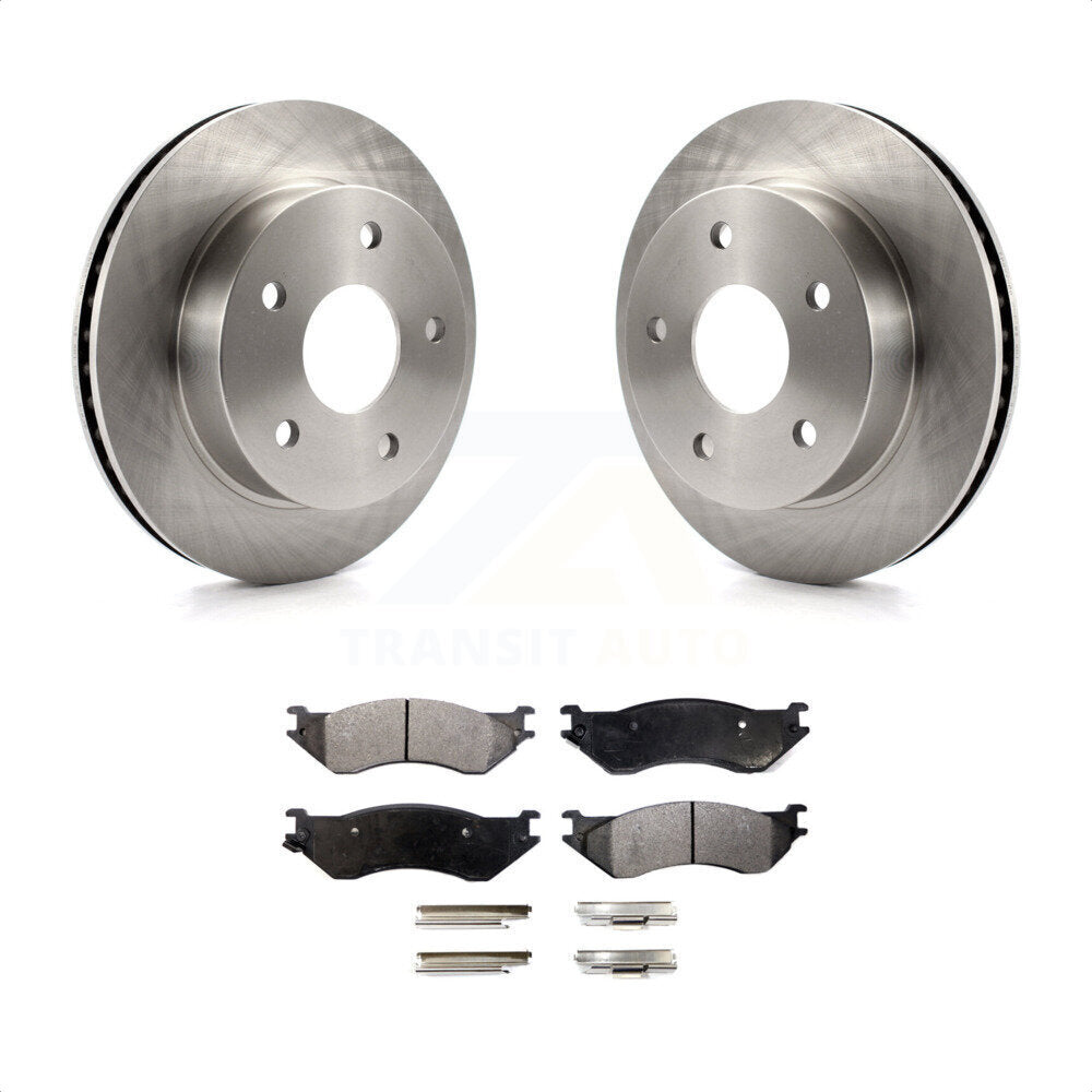 Front Disc Brake Rotors And Ceramic Pads Kit For 2000-2001 Dodge Ram 1500 4WD K8T-100199 by Transit Auto