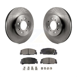 Front Disc Brake Rotors And Ceramic Pads Kit For 1997 Honda Civic LX with 4-Wheel ABS K8T-100260