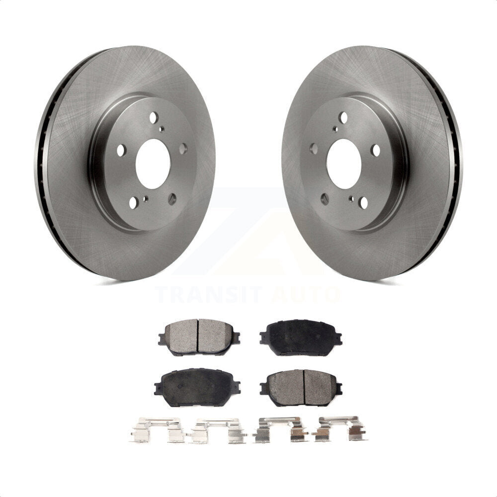 Front Disc Brake Rotors And Ceramic Pads Kit For 2002-2004 Toyota Camry Straight Hat Design With 296mm Diameter Rotor K8T-100384 by Transit Auto