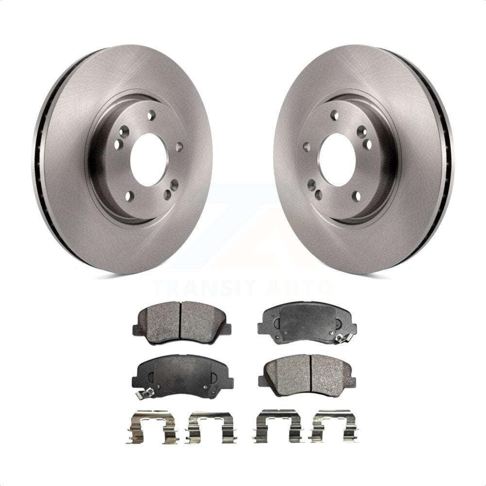 Front Disc Brake Rotors And Ceramic Pads Kit For 2015 Hyundai Veloster Tech RE FLEX SE K8T-100489 by Transit Auto