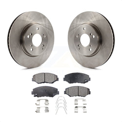Front Disc Brake Rotors And Ceramic Pads Kit For 2015 Honda Civic EX with Manual transmission K8T-100662