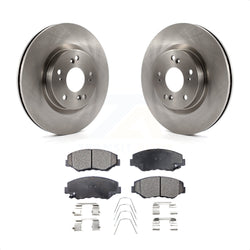 Front Disc Brake Rotors And Ceramic Pads Kit For 2012-2016 Honda CR-V FWD K8T-100663