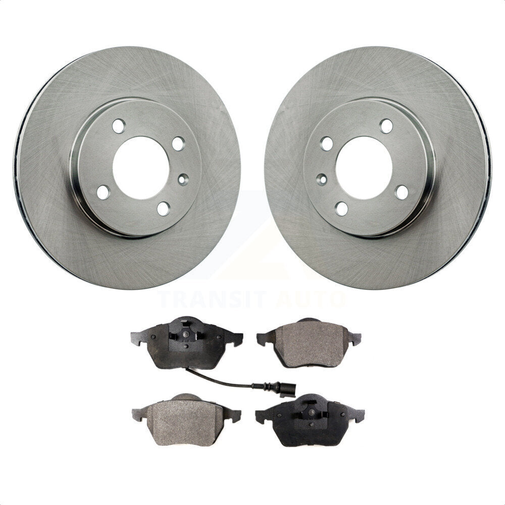 Front Disc Brake Rotors And Ceramic Pads Kit For 1996-1998 Volkswagen Jetta 2.8L With 256mm Diameter Rotor K8T-100695 by Transit Auto