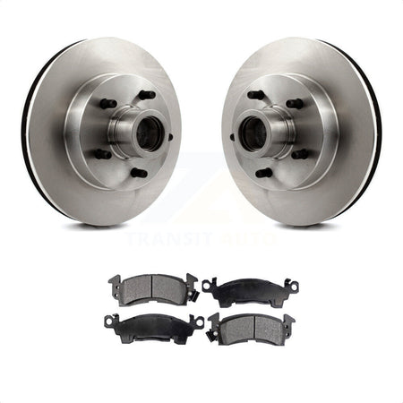 Front Brake Rotors & Ceramic Pad Kit For Chevrolet C10 G20 GMC Cadillac C1500 G2500 Fleetwood R10 Brougham K5 Blazer R1500 Suburban G10 DeVille G1500 Commercial Chassis Jimmy K8T-100704 by Transit Auto