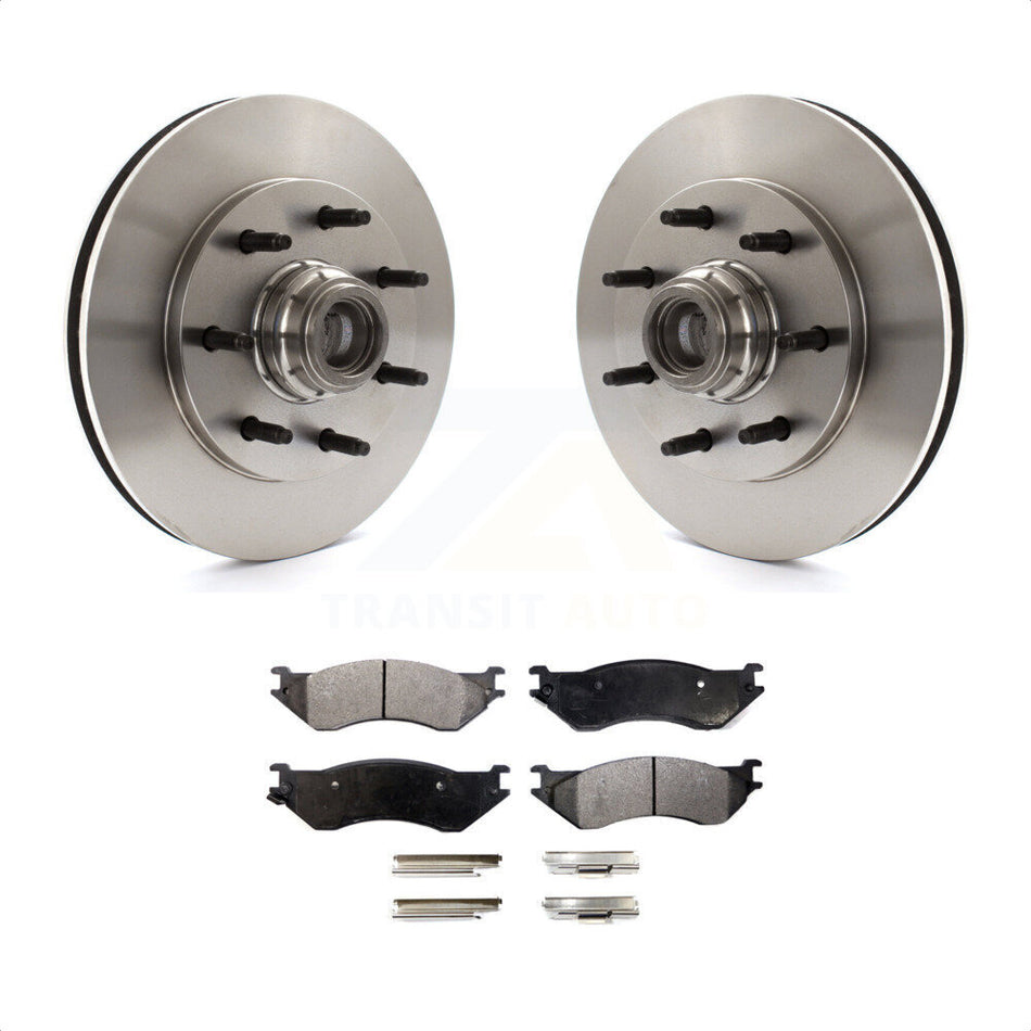 Front Disc Brake Rotors Hub Assembly And Ceramic Pads Kit For Ford F-150 F-250 HD Heritage K8T-100731 by Transit Auto