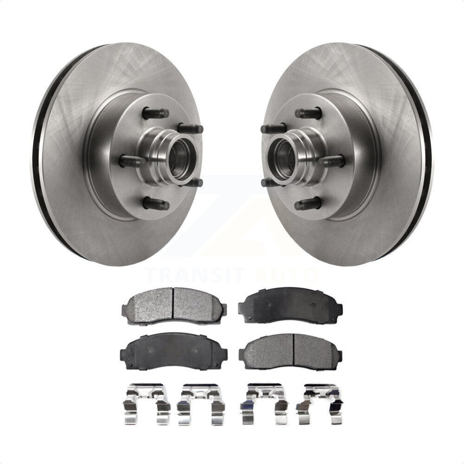 Front Disc Brake Rotors Hub Assembly And Ceramic Pads Kit For 2010-2011 Ford Ranger RWD K8T-100758 by Transit Auto