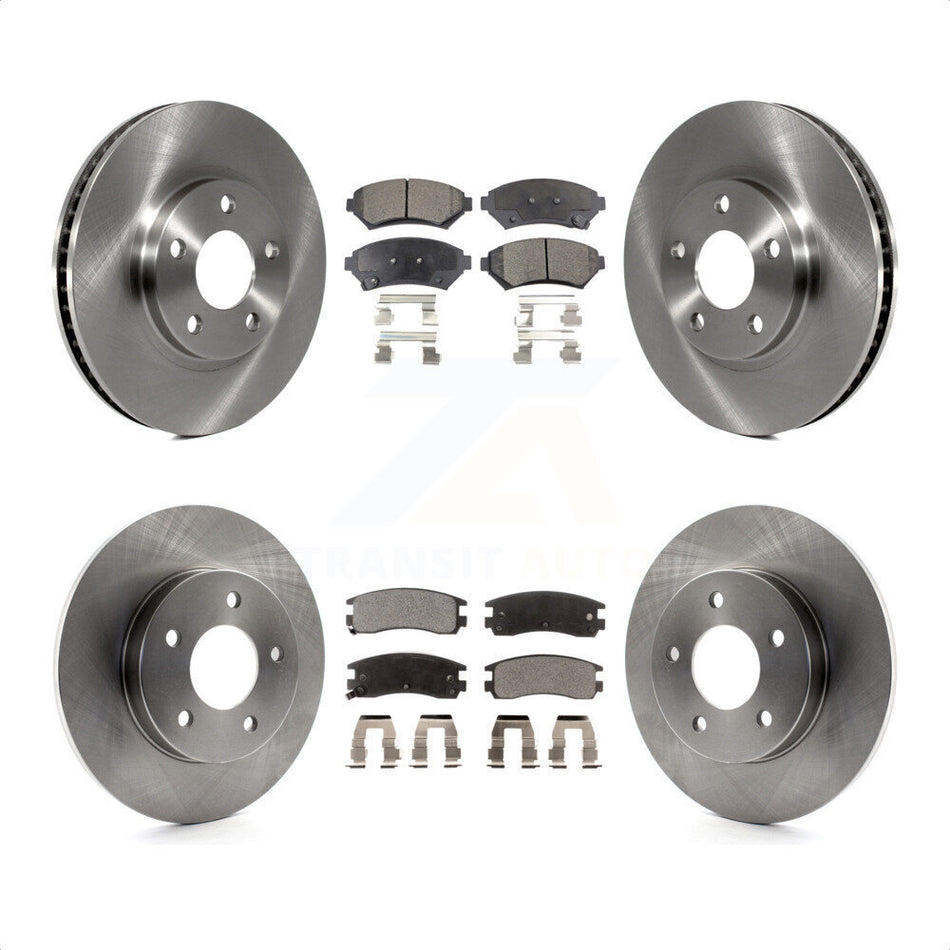 Front Rear Disc Brake Rotors And Ceramic Pads Kit For Cadillac DeVille Buick Park Avenue Eldorado Oldsmobile Aurora Riviera Seville K8T-100768 by Transit Auto