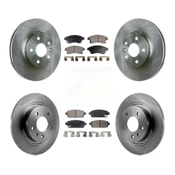 Front Rear Disc Brake Rotors And Ceramic Pads Kit For 2013 Chevrolet Cruze With 292mm Diameter Rotor K8T-100869