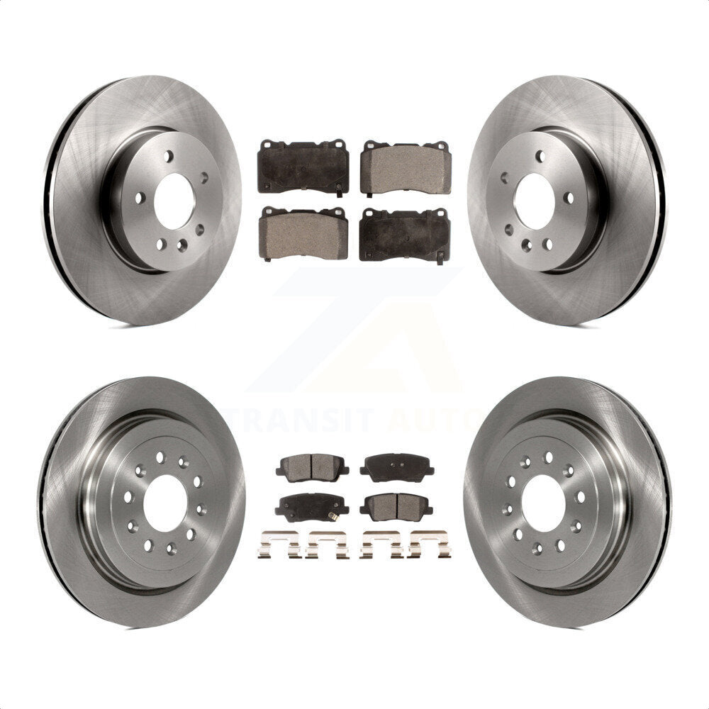 Front Rear Disc Brake Rotors And Ceramic Pads Kit For 2013-2015 Cadillac ATS With 321mm Diameter Rotor K8T-100881 by Transit Auto