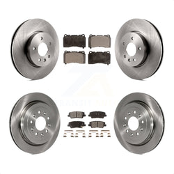 Front Rear Disc Brake Rotors And Ceramic Pads Kit For 2013-2015 Cadillac ATS With 321mm Diameter Rotor K8T-100881