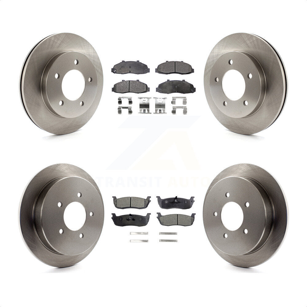 Front Rear Disc Brake Rotors And Ceramic Pads Kit For Ford F-150 4WD K8T-100890 by Transit Auto