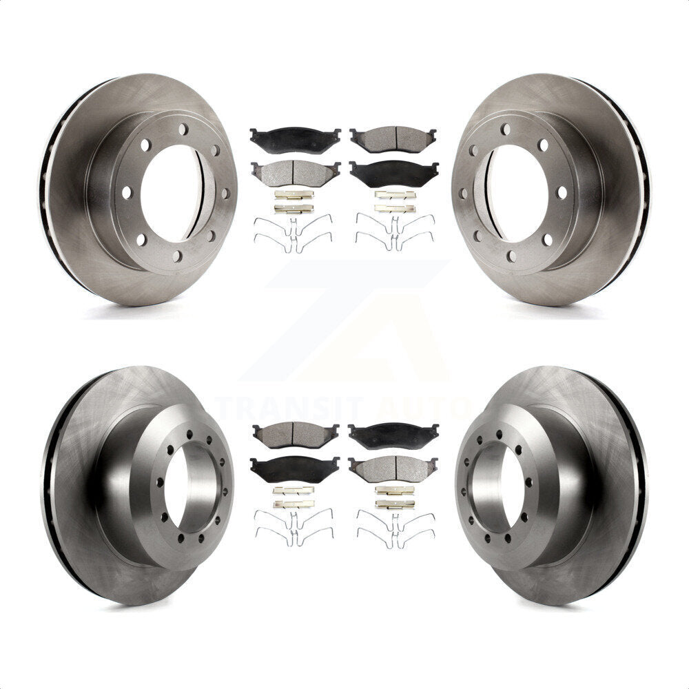 Front Rear Disc Brake Rotors And Ceramic Pads Kit For 1999-1999 Ford F-450 Super Duty F-550 With 13.03" Diameter Rotor To 03/22/99 K8T-100897 by Transit Auto