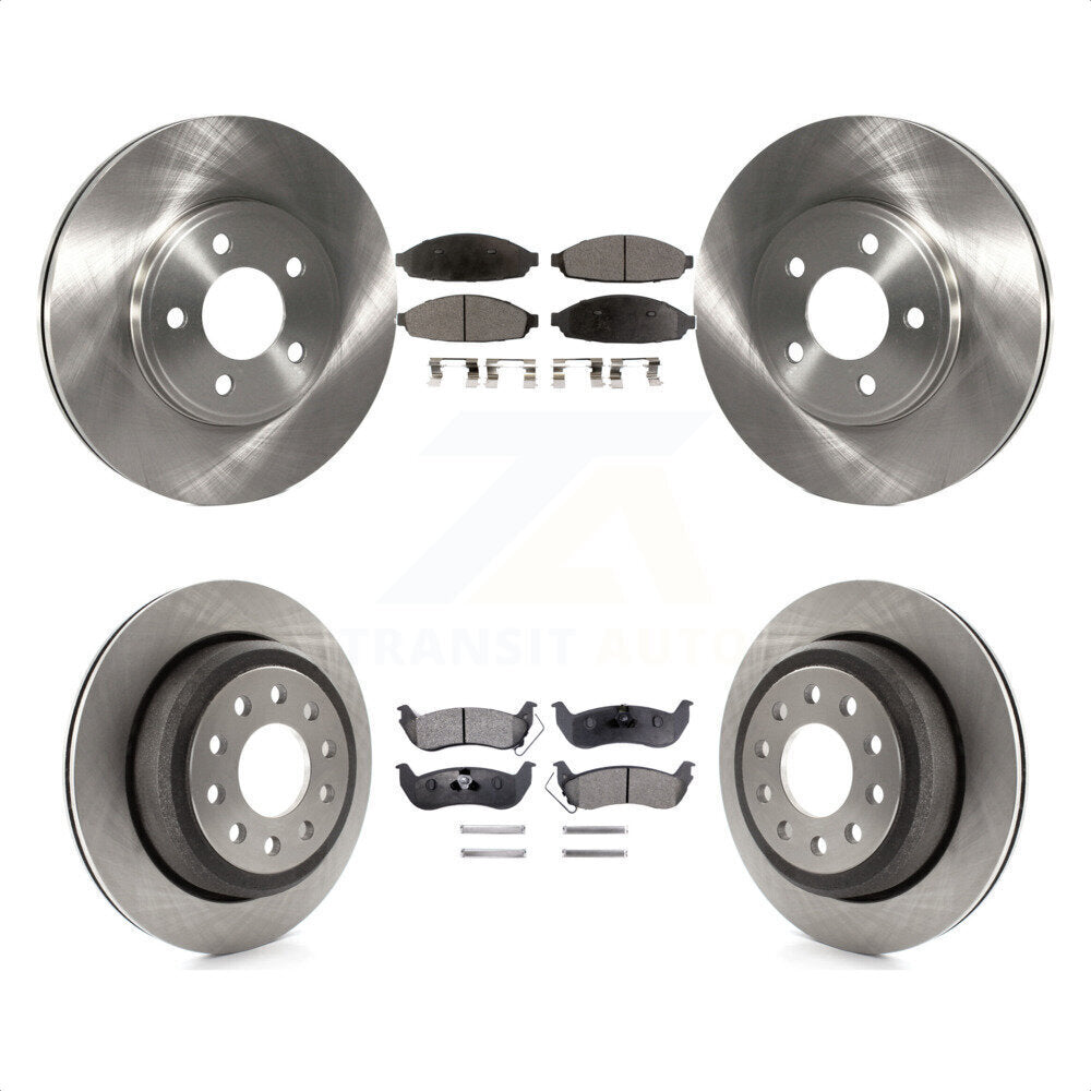 Front Rear Disc Brake Rotors And Ceramic Pads Kit For 2003-2011 Lincoln Town Car Sedan K8T-100917 by Transit Auto