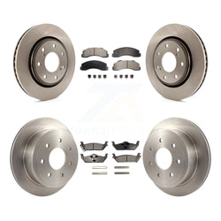 Front Rear Disc Brake Rotors And Ceramic Pads Kit For 2010-2011 Ford F-150 With 7 Lug Wheels K8T-100966