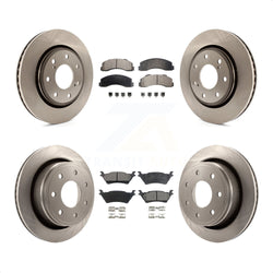 Front Rear Disc Brake Rotors And Ceramic Pads Kit For 2012-2014 Ford F-150 With 7 Lug Wheels K8T-100967