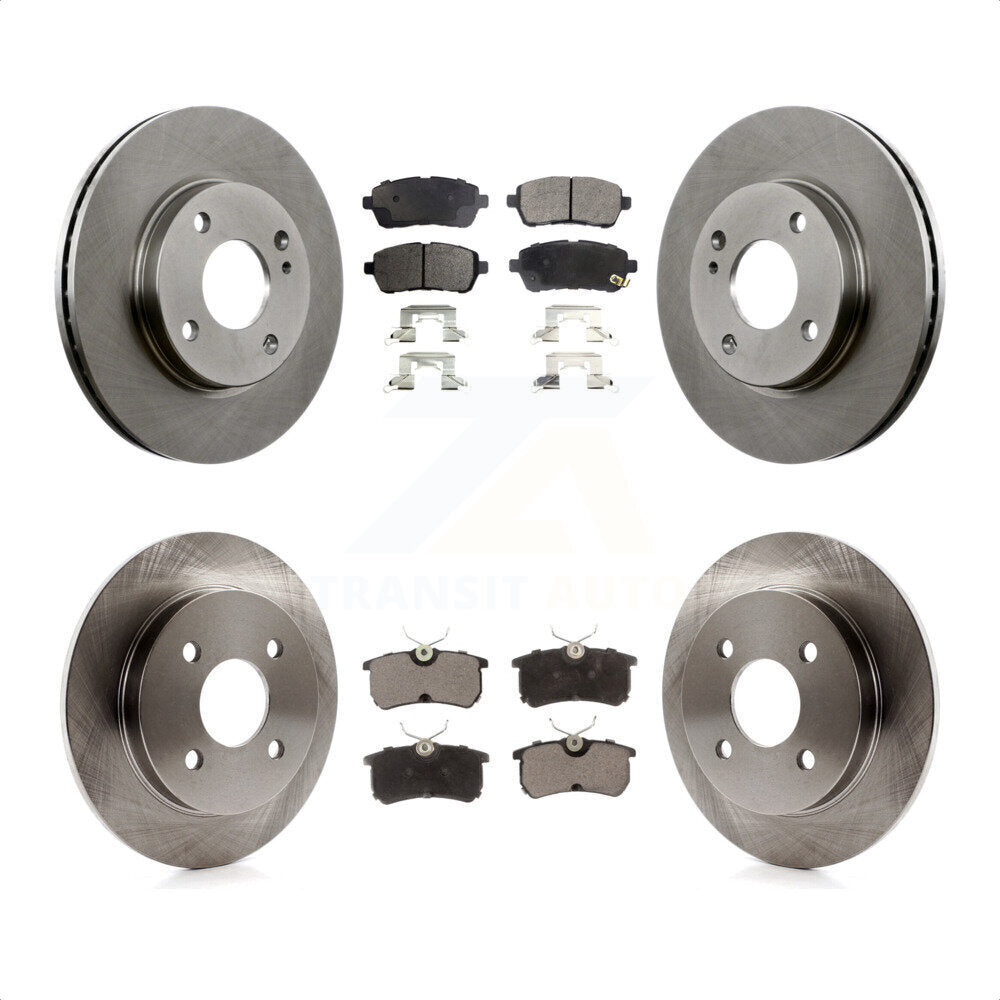 Front Rear Disc Brake Rotors And Ceramic Pads Kit For Ford Fiesta K8T-100969 by Transit Auto