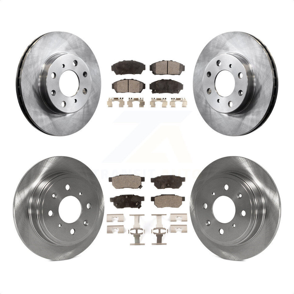 Front Rear Disc Brake Rotors And Ceramic Pads Kit For 1994-1995 Honda Civic EX with Sedan Non-ABS K8T-101082 by Transit Auto