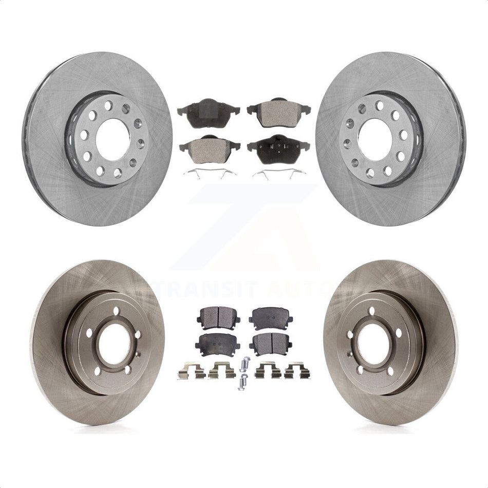 Front Rear Disc Brake Rotors And Ceramic Pads Kit For 2005-2006 Audi A4 Quattro With 288mm Diameter Rotor K8T-101109 by Transit Auto