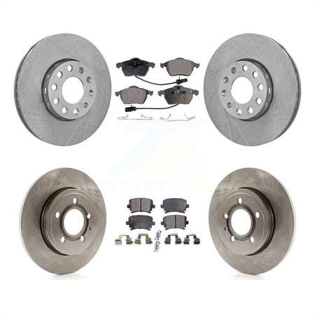 Front Rear Disc Brake Rotors And Ceramic Pads Kit For 2005-2006 Audi A4 Quattro With 288mm Diameter Rotor K8T-101115 by Transit Auto