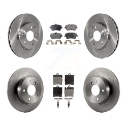 Front Rear Disc Brake Rotors And Ceramic Pads Kit For 2003-2005 Mercedes-Benz C240 Wagon with RWD K8T-101224