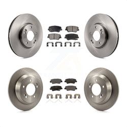 Front Rear Disc Brake Rotors And Ceramic Pads Kit For 2014-2017 Kia Rondo With Manual Parking K8T-101350