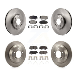 Front Rear Disc Brake Rotors And Ceramic Pads Kit For 2014-2017 Kia Rondo With Electric Parking K8T-101351