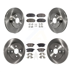 Front Rear Disc Brake Rotors And Ceramic Pads Kit For 2012-2013 Toyota Yaris L LE K8T-101375
