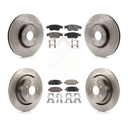 Front Rear Disc Brake Rotors And Ceramic Pads Kit For INFINITI G37 G35 Q60 K8T-101421