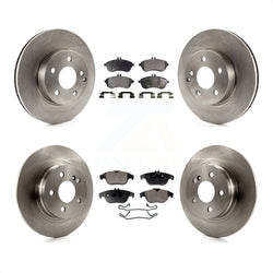 Front Rear Disc Brake Rotors And Ceramic Pads Kit For Mercedes-Benz C300 C250 C230 K8T-101515
