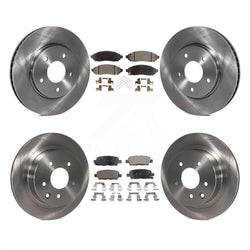 Front Rear Disc Brake Rotors And Ceramic Pads Kit For Nissan LEAF K8T-101525
