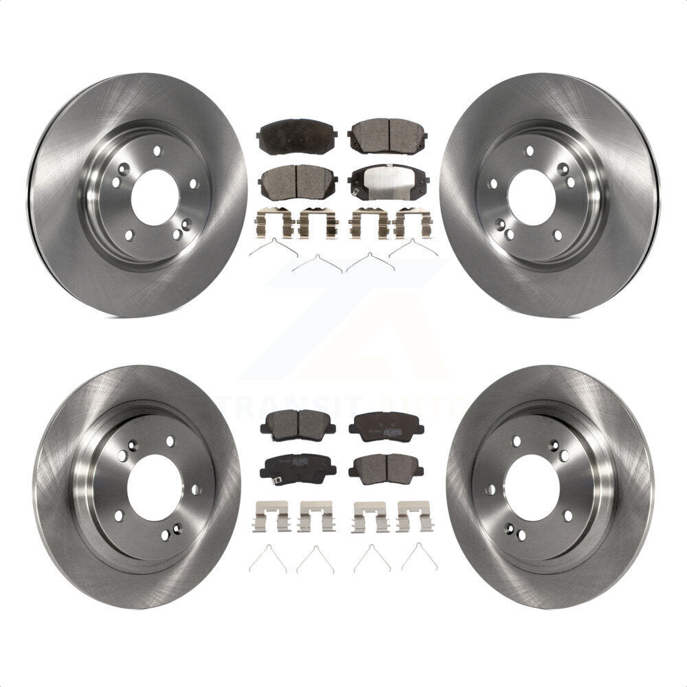 Front Rear Disc Brake Rotors And Ceramic Pads Kit For Kia Optima With Electric Parking K8T-101606 by Transit Auto