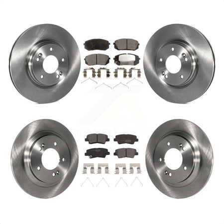 Front Rear Disc Brake Rotors And Ceramic Pads Kit For Kia Optima With Electric Parking K8T-101606 by Transit Auto