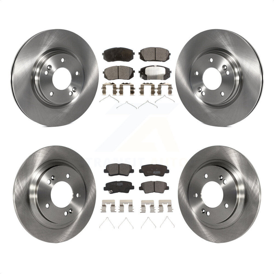 Front Rear Disc Brake Rotors And Ceramic Pads Kit For Kia Optima With Electric Parking K8T-101606 by Transit Auto