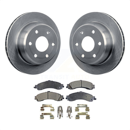 Rear Disc Brake Rotors And Ceramic Pads Kit For Chevrolet Silverado 1500 GMC Tahoe Sierra Suburban Yukon Avalanche XL Cadillac Escalade ESV EXT K8T-101635 by Transit Auto