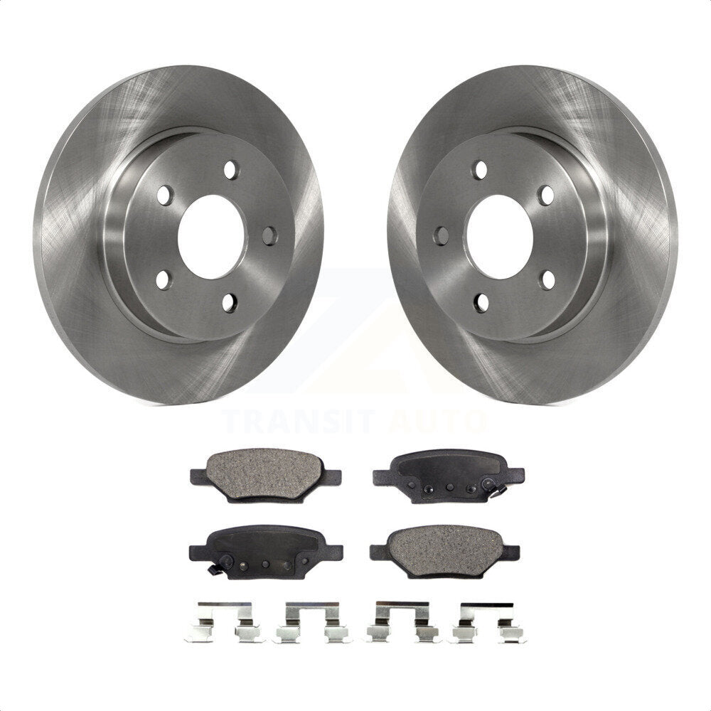 Rear Disc Brake Rotors And Ceramic Pads Kit For Chevrolet Malibu Pontiac G6 Cobalt Saturn Ion HHR Aura G5 Pursuit K8T-101647 by Transit Auto