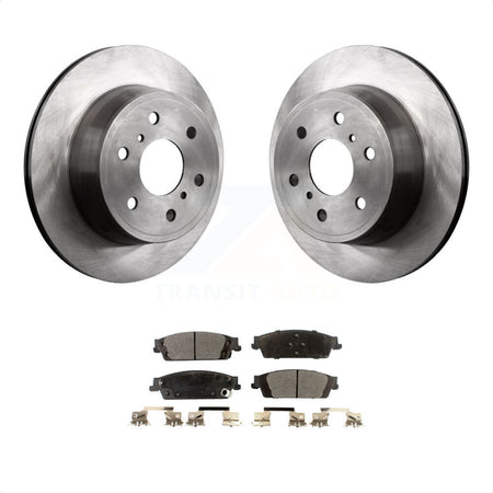 Rear Disc Brake Rotors And Ceramic Pads Kit For Chevrolet Silverado 1500 GMC Sierra Tahoe Suburban Yukon Cadillac XL Escalade ESV LD Limited K8T-101662 by Transit Auto