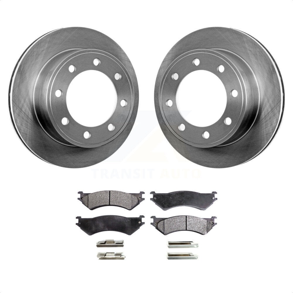 Rear Disc Brake Rotors And Ceramic Pads Kit For Ford E-350 Super Duty E-250 Econoline Club Wagon E-150 K8T-101705 by Transit Auto